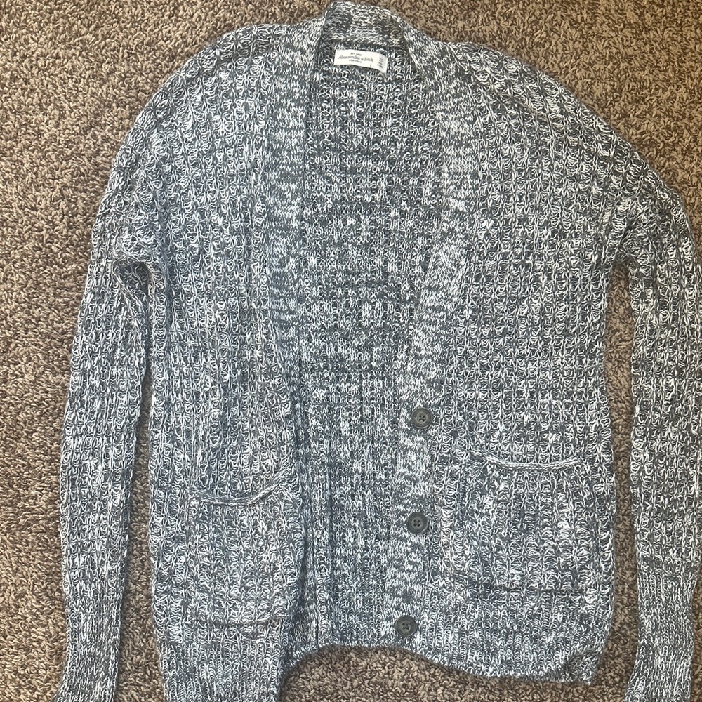 Gray Cardigan Sweater